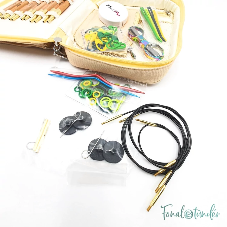 KnitPro Basix Beginner Set - interchangeable needle set - cserélehető végű körkötőtű szett -  3.5-8mm - 06