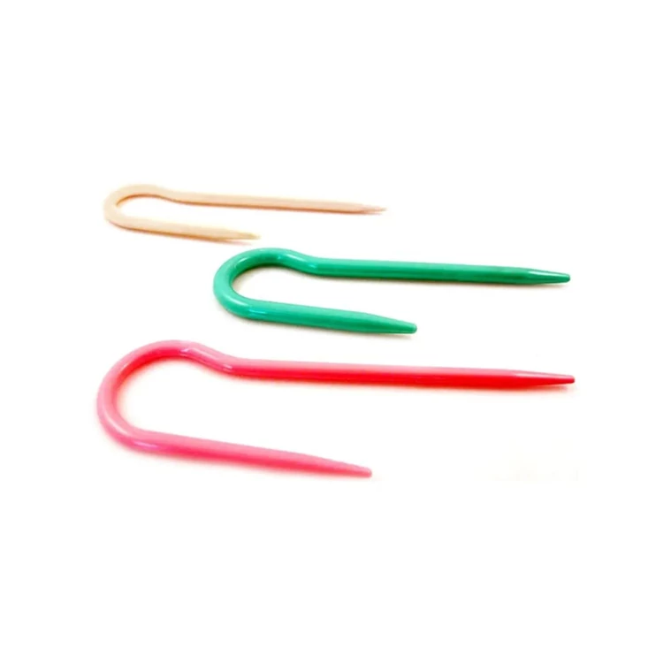 Plastic J-hook Cable Needle - J-horog - segédtűk kötéshez - 3-5 mm