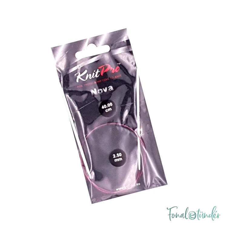 KnitPro Nova Metal - fix körkötőtű - fixed circular needle - 40cm - 2.5mm -kep3