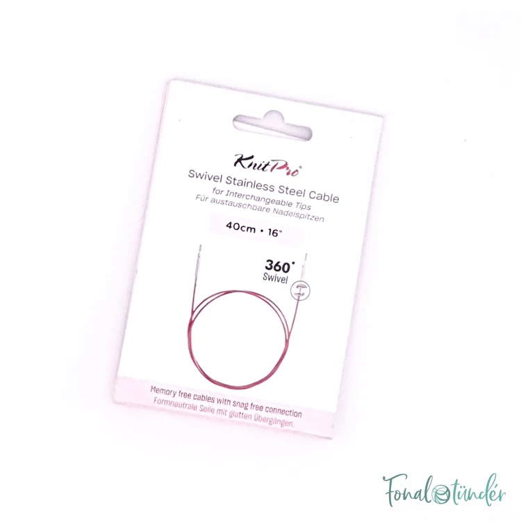 KnitPro steel swivel cable - csapágyas acél kábel kötéshez horgoláshoz - 20cm