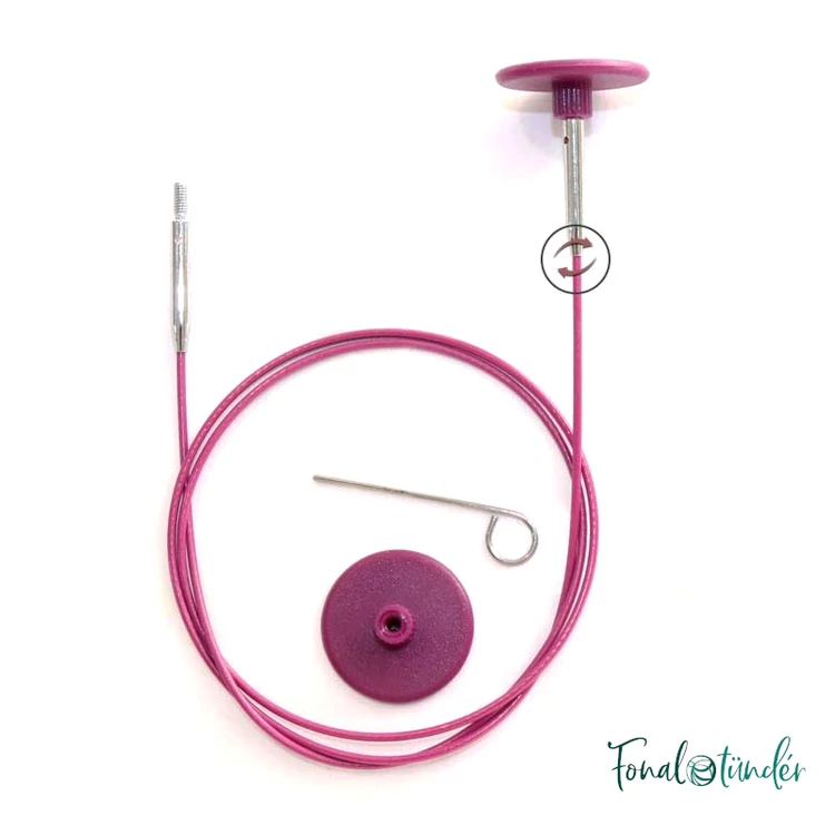 KnitPro steel swivel cable - csapágyas acél kábel kötéshez horgoláshoz - 20cm - 02