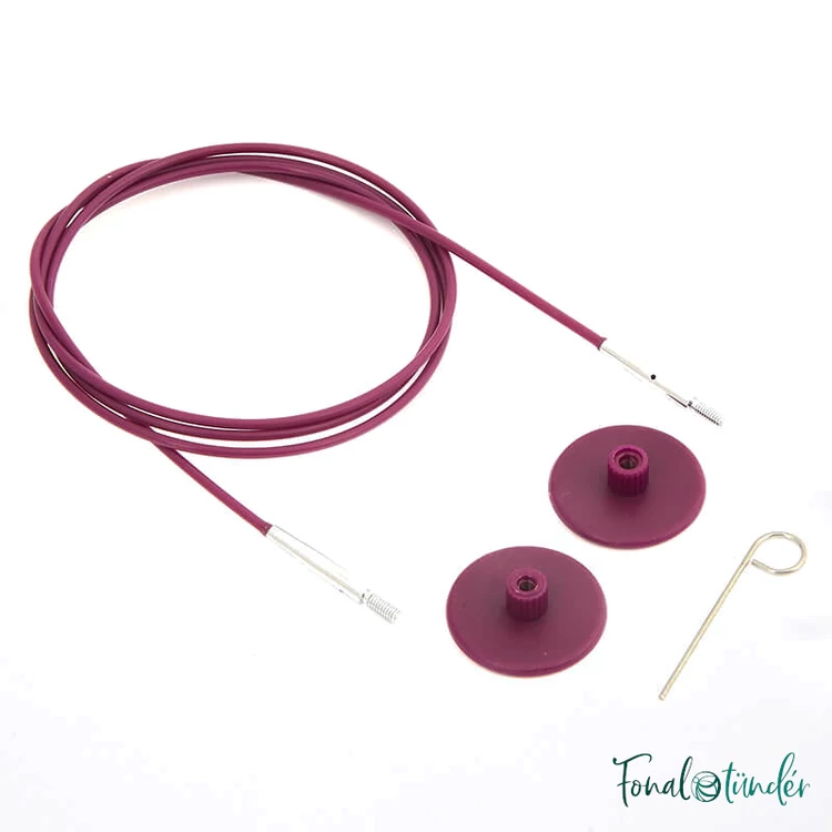 KnitPro steel swivel cable - csapágyas acél kábel kötéshez horgoláshoz - 126 (150) cm