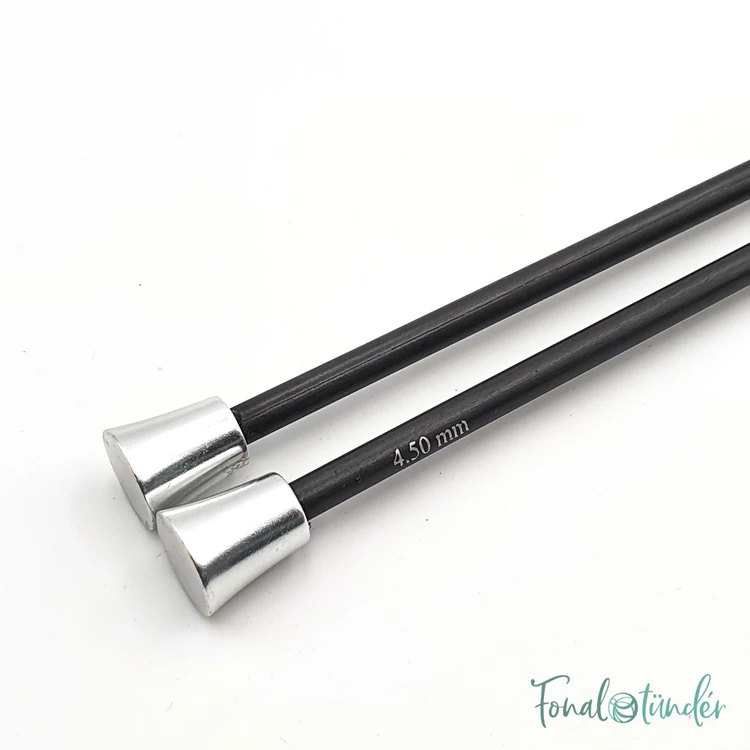 KnitPro Karbonz - egyenes kötőtű - single-pointed knitting needle - 25cm - 4.5mm - 02