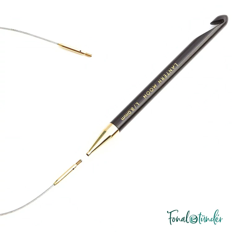 KnitPro Lantern Moon swivel cable - csapágyas acél kábel kötéshez horgoláshoz - 33cm - 03