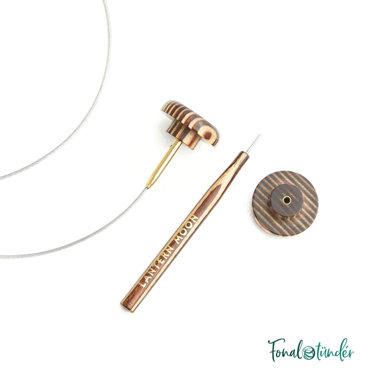 KnitPro Lantern Moon swivel cable - csapágyas acél kábel kötéshez horgoláshoz - 33cm