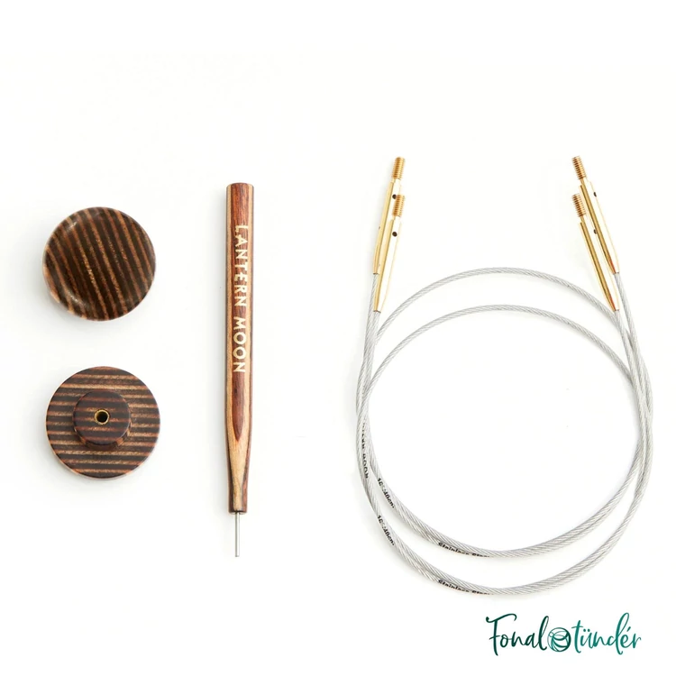 KnitPro Lantern Moon swivel cable - csapágyas acél kábel kötéshez horgoláshoz - 33cm - 01