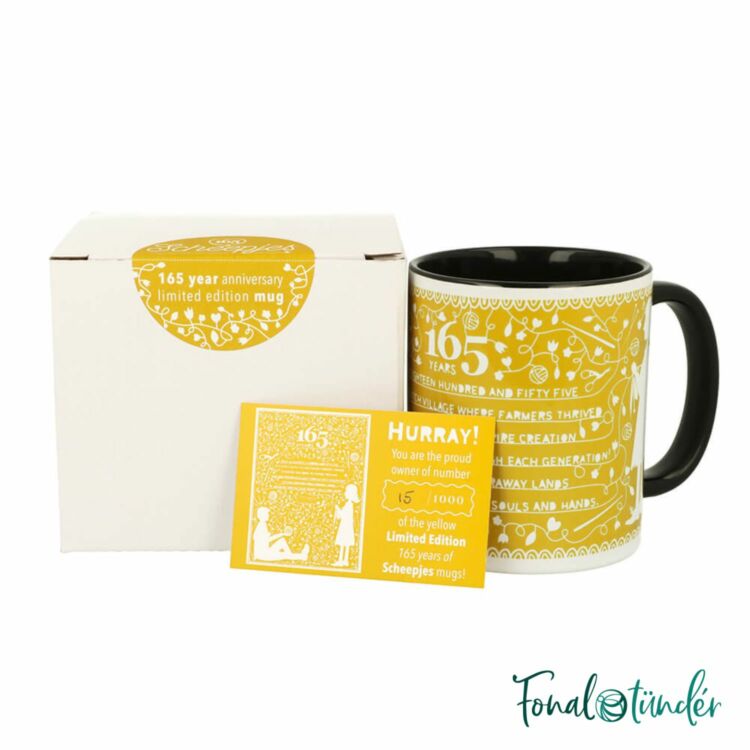 Scheepjes Mug - yellow - kávés vagy teás bögre - limitált kiadás - sárga