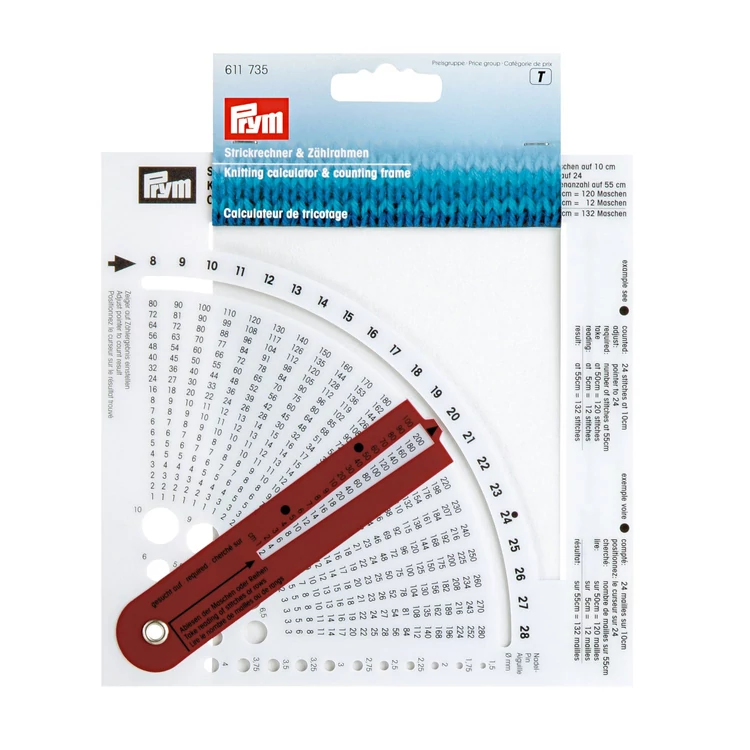 Prym - sor- és szemszámoló vonalzó és kalkulátor - counting frame and calculator