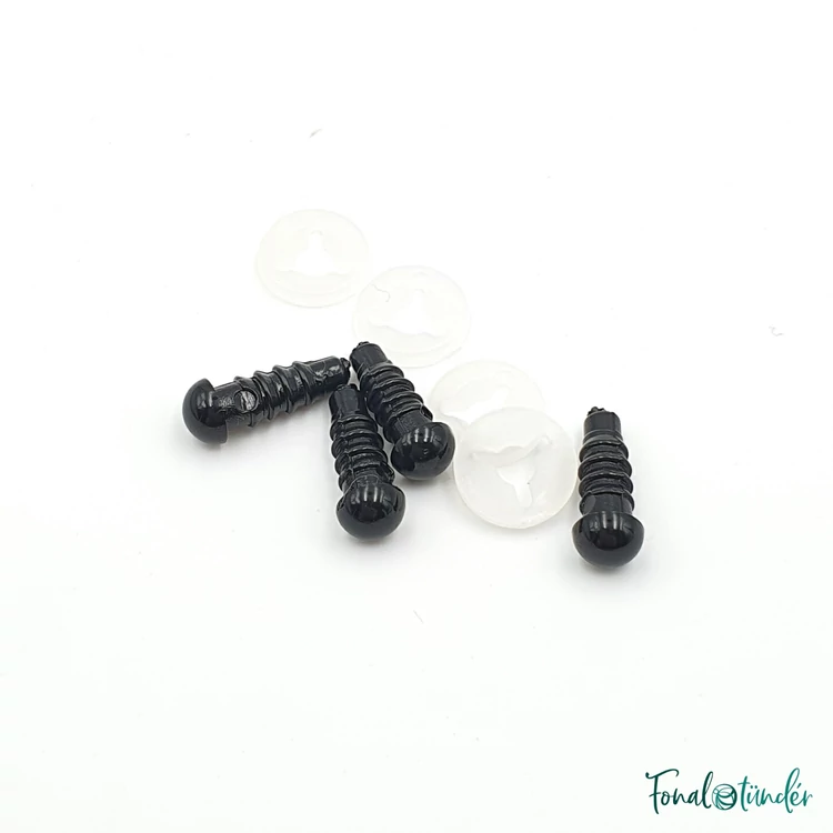 Fekete baba/figura szemek - biztonsági - black safety eyes -5mm