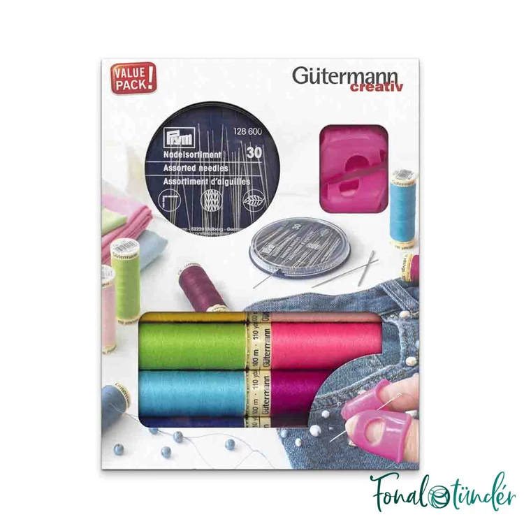 Gütermann Creativ set - with needles and needle grabbers - varrócérna készlet - tűkészlettel, gyűszűvel - 04