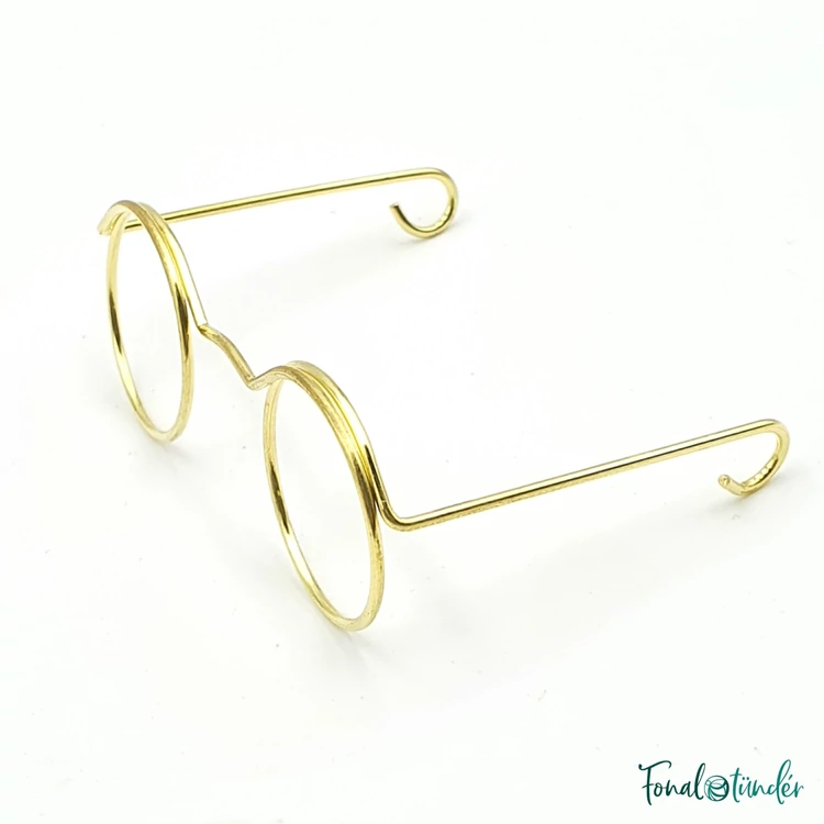Arany szemüveg  amigurumi figurákhoz- Gold Glasses - for amigurumi toys