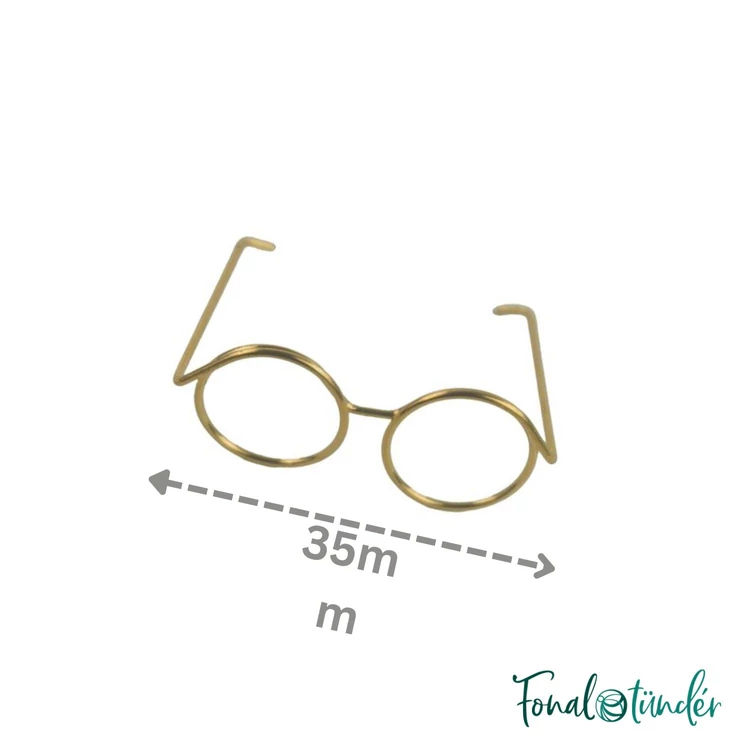 Arany szemüveg amigurumi figurákhoz - Gold amigurumi Glasses - 04
