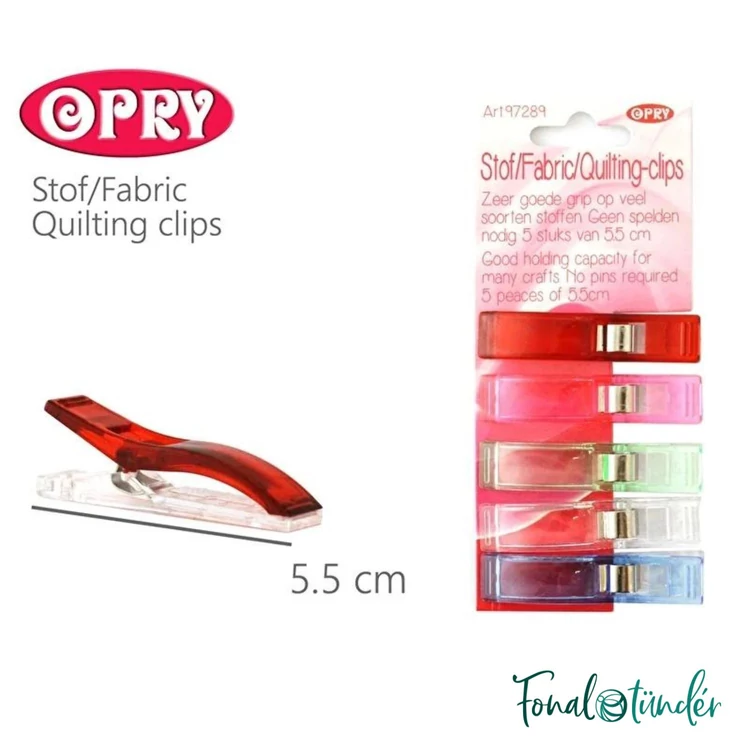 Opry Fabric quilting clips - Opry textil klipsz varráshoz - 5db - 01