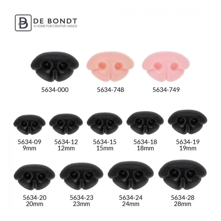 Fekete amigurumi biztonsági orr - black safety animal nose - 9mm - kep 3