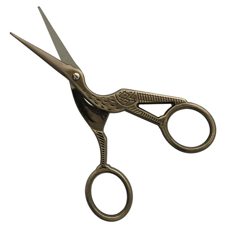 Madaras arany kézimunka olló - bird-shaped handicraft scissors - bronze -11.5cm