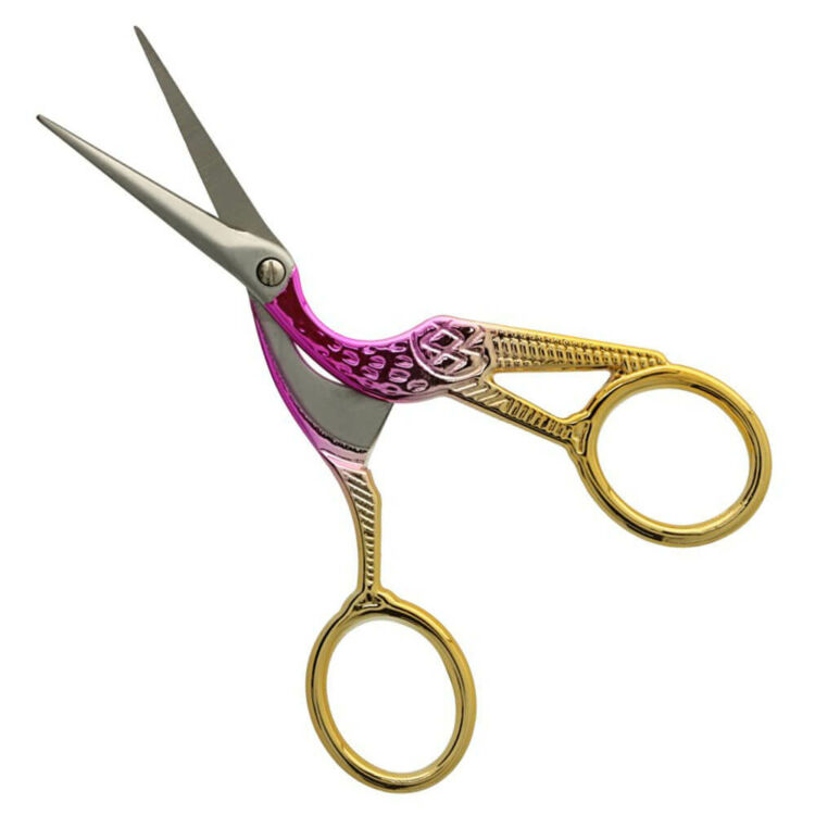 Madaras arany kézimunka olló - bird-shaped handicraft scissors - pink-gold -11.5cm