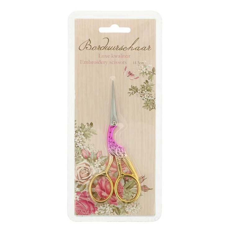 Madaras arany kézimunka olló - bird-shaped handicraft scissors - pink-gold -11.5cm