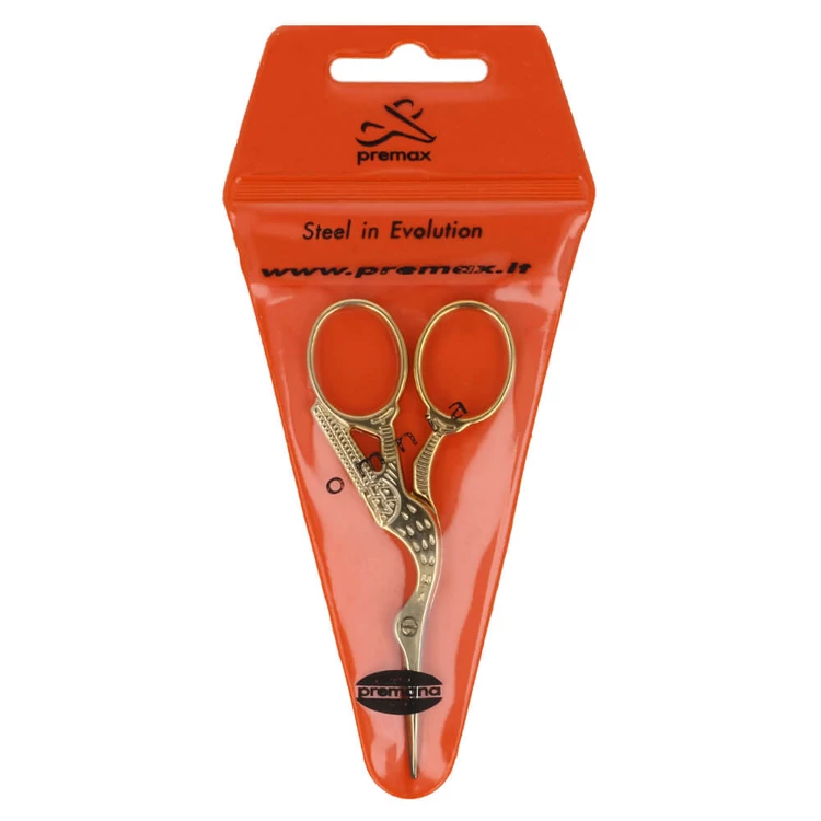 Premax - Madaras arany kézimunka olló - bird-shaped handicraft scissors - gold-silver - 9cm