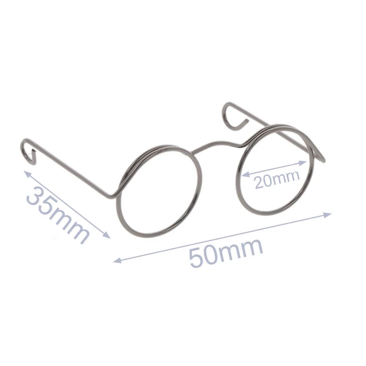Szürke nikkel szemüveg amigurumi figurákhoz - Nickel Glasses - for amigurumi toys