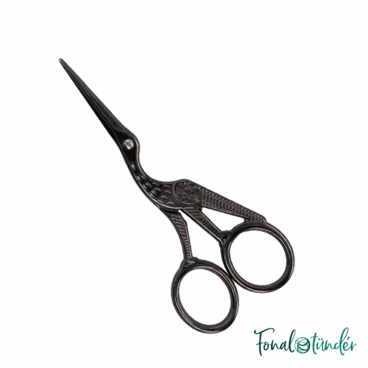 Madaras kézimunka olló - fekete - bird-shaped handicraft scissors - black -11.5cm