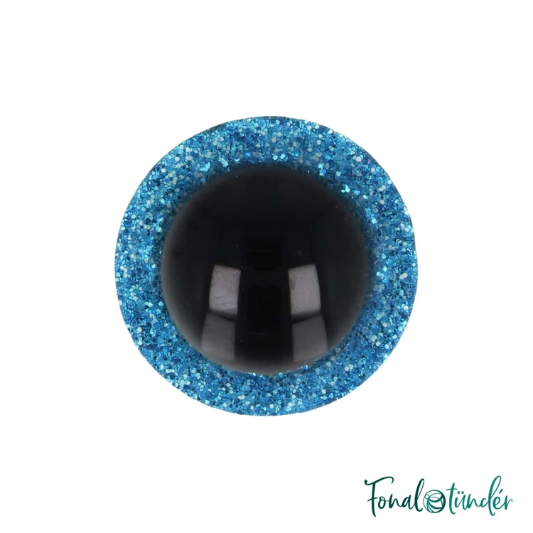 Csillogós kék baba/figura szemek - glitter blue safety eyes -8mm