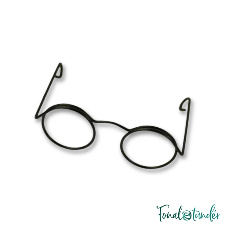 Fekete szemüveg amigurumi figurákhoz - Black Glasses - for amigurumi toys