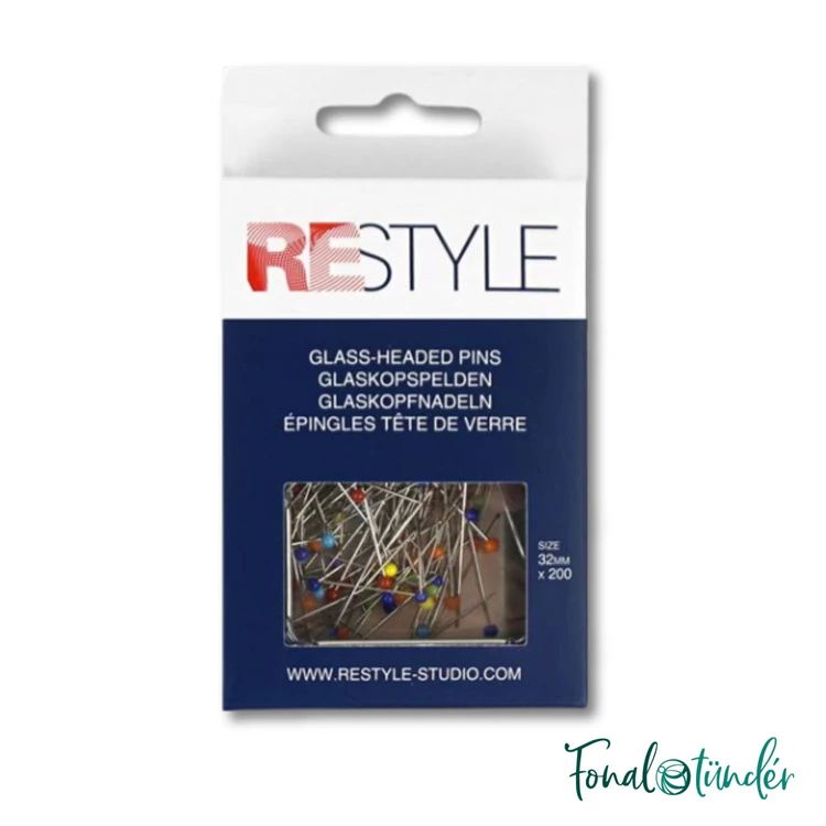 Restyle üvegvégű gombostű - glass-headed pins - 200db