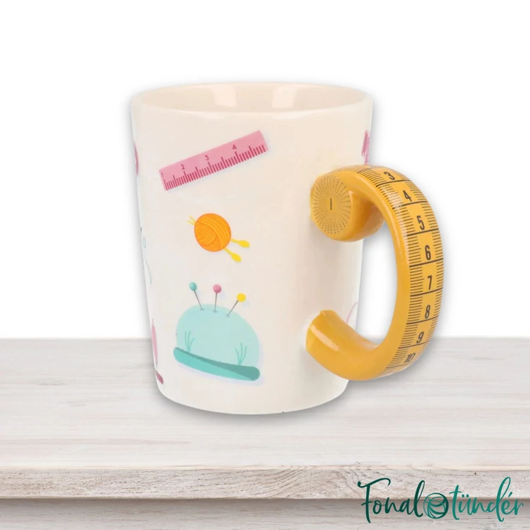 Kézművesek Bögréje - varrócentis füllel - Ceramic  Mug