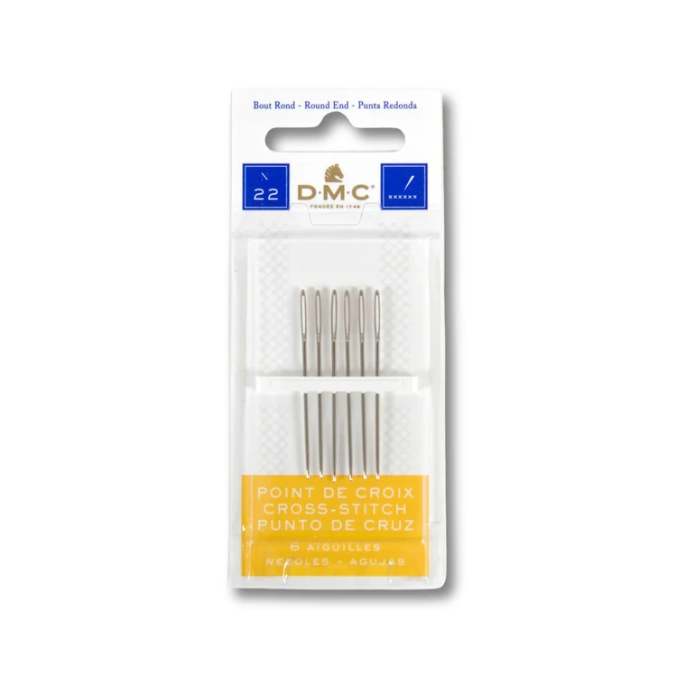 DMC Cross-stitch needles no.22 - 6pcs - keresztszemes hímzőtű készlet - 6db