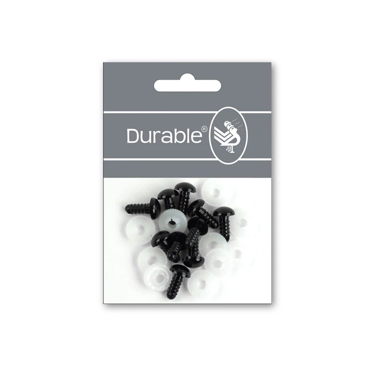 Fekete baba/figura szemek - biztonsági - black safety eyes -12mm