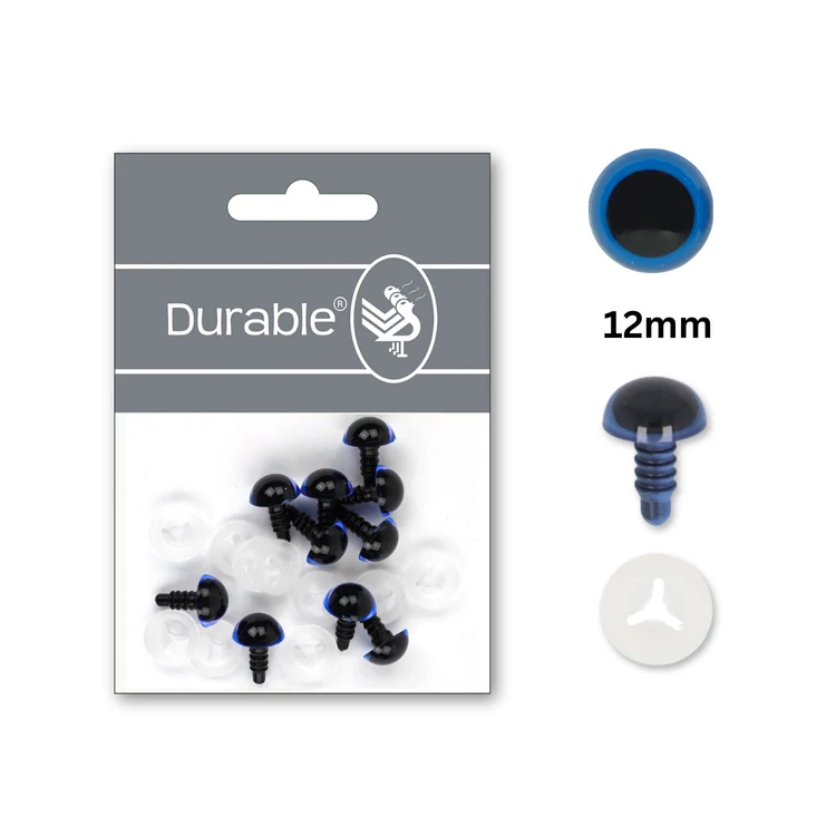 Kék-Fekete baba/figura szemek - biztonsági - Blue safety eyes -12mm