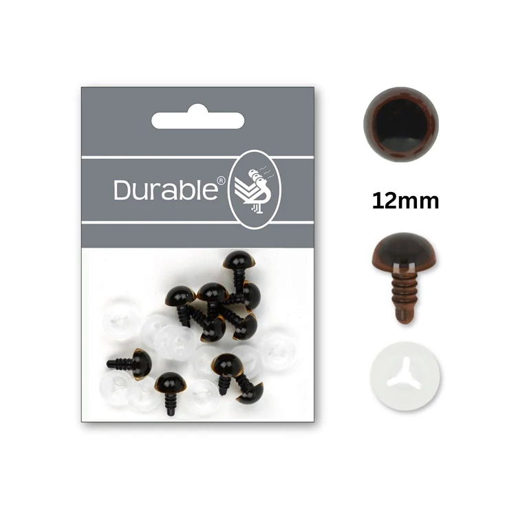 Barna-Fekete baba/figura szemek - biztonsági - Brown safety eyes -12mm