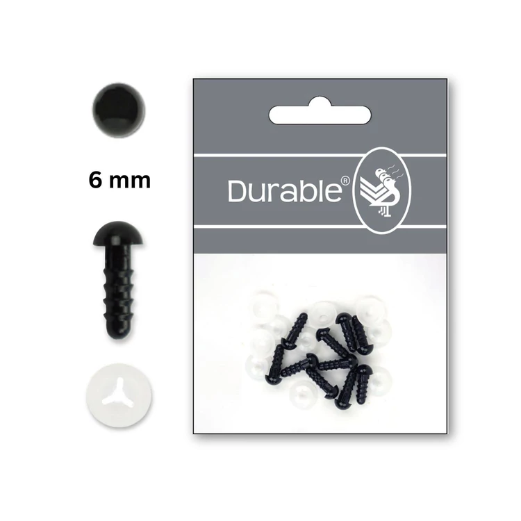 Fekete baba/figura szemek - biztonsági - black safety eyes - 6mm