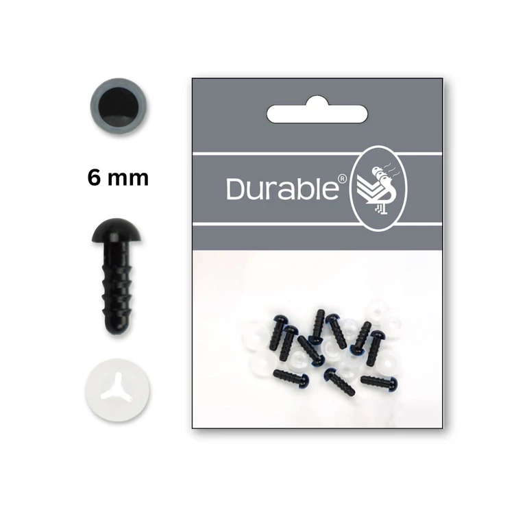 Szürke - Fekete figura szemek - biztonsági - Gray safety eyes - 6mm