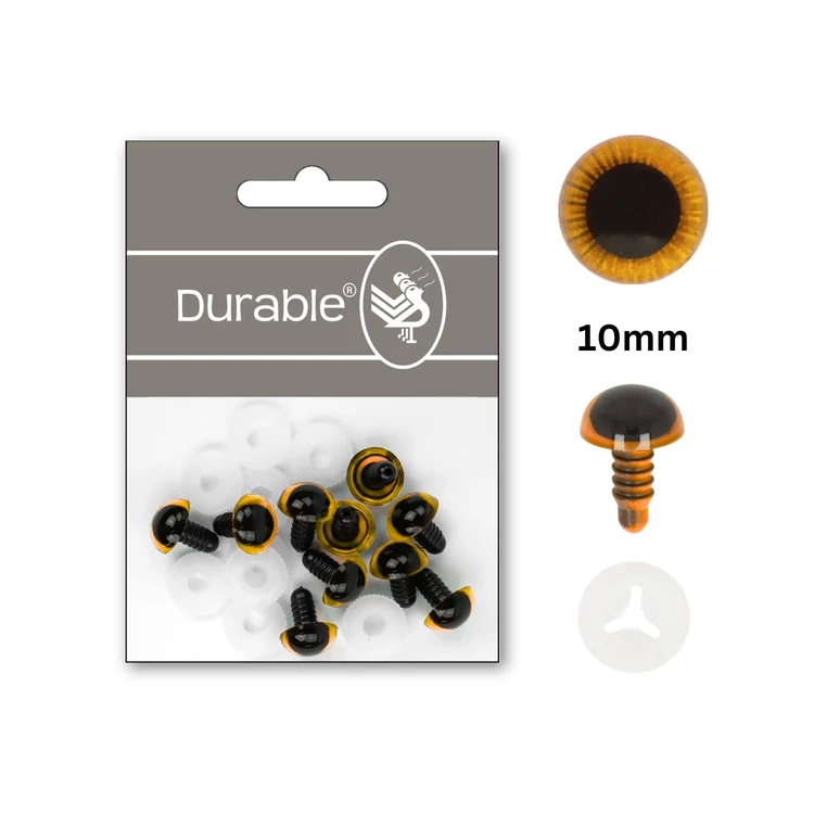 Arany bagoly szemek - yellow owl safety eyes - 10mm