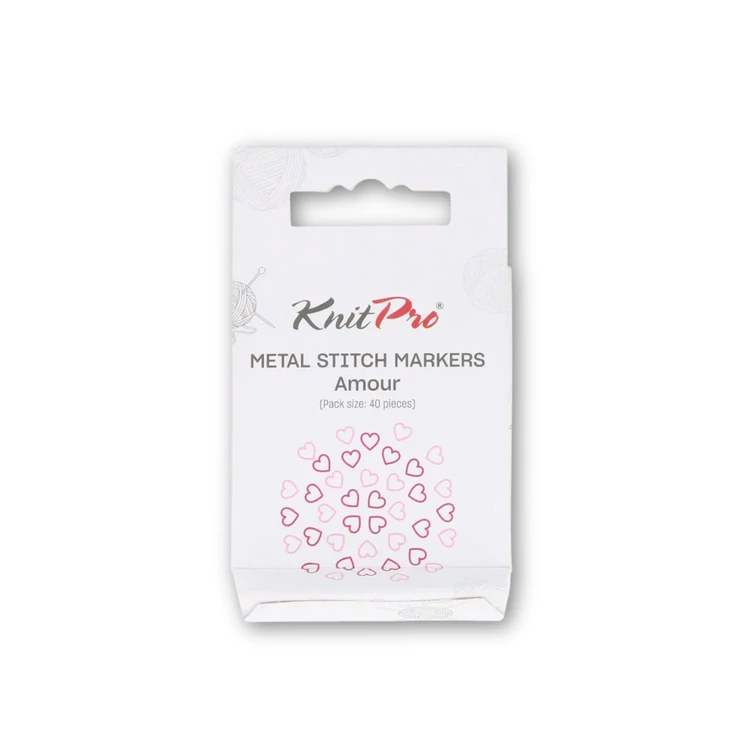  KnitPro Metal stitch markers - fém szív szemjelölő készlet- 40db