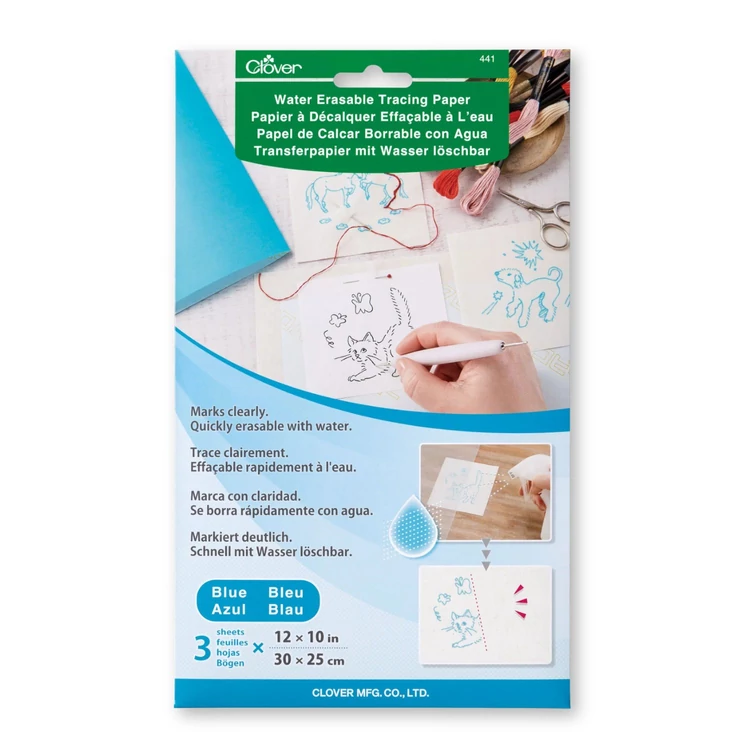 Clover kék mintamásoló papír hímzéshez / Clover blue embroidery tracing paper - Fonaltündér