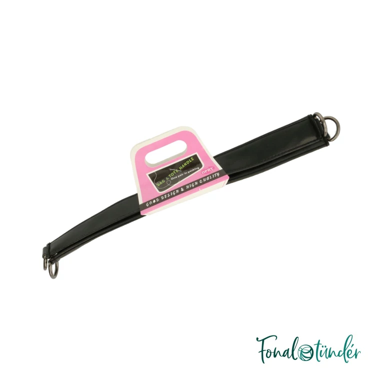 Opry - Bag handles black faux leather - fekete műbőr táskafül - 30cm