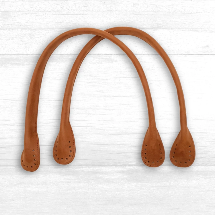 Kézműves Bőr Táska Fül - Felvarrható - Horgolt Táskákhoz - 60x2.5cm - 2db