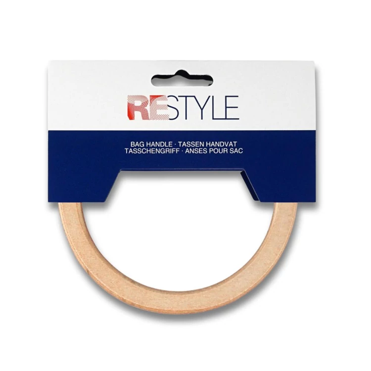 ReStyle wooden bag handle - brown  - íves fa táskafül - 12 x 8cm