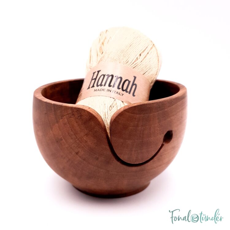 Kézműves Diófa Fonalvezető Tál - Handmade Wooden Yarn Bowl - 14cm