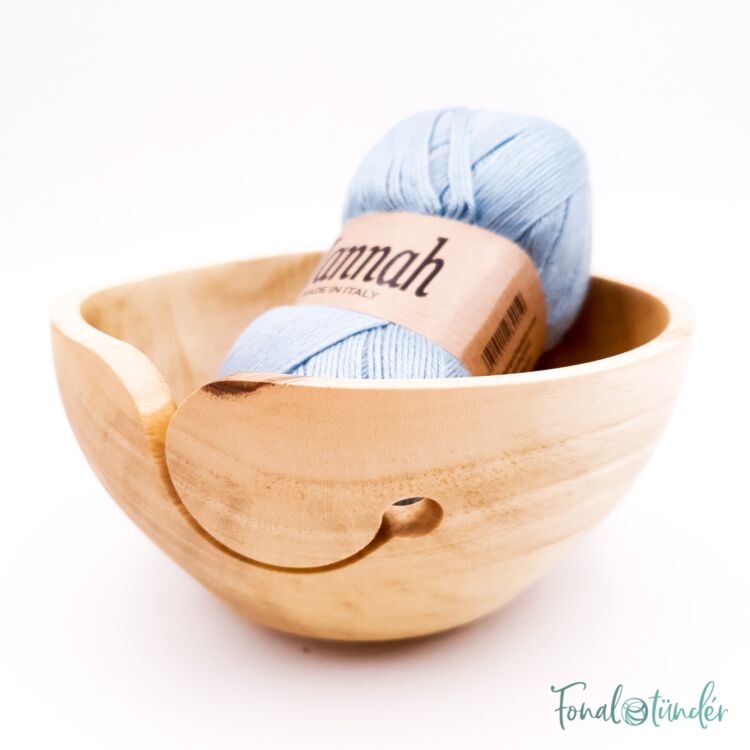 Kézműves Diófa Fonalvezető Tál - Handmade Wooden Yarn Bowl - 16cm