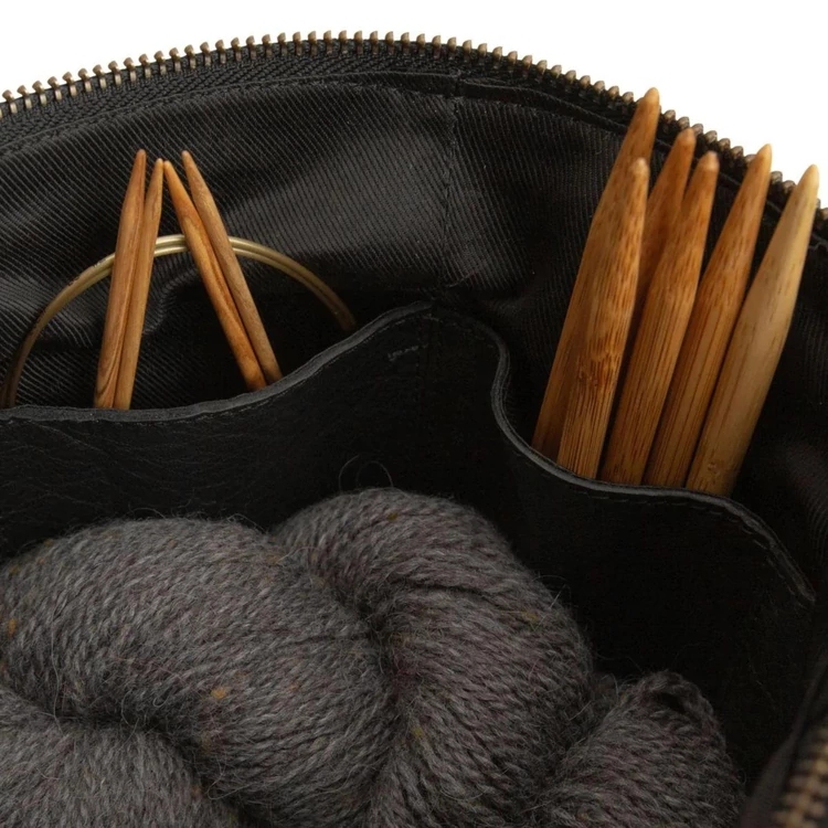 MUUD Saturn Project Bag - bőr kézimunka táska - kötéshez, horgoláshoz