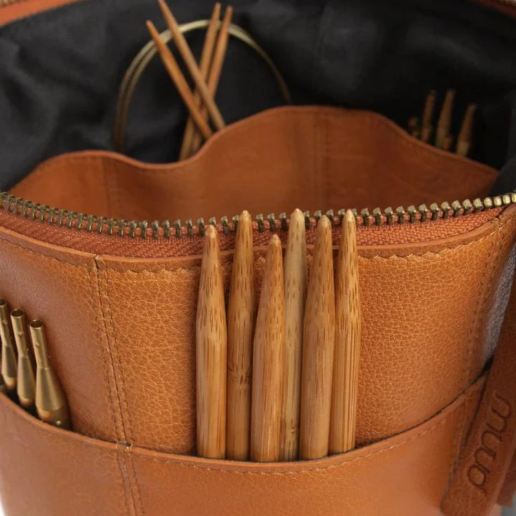 MUUD Saturn Project Bag - bőr kézimunka táska - kötéshez, horgoláshoz - 05