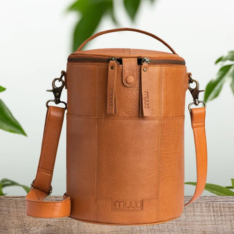 MUUD Saturn Project Bag XL - bőr kézimunka táska - kötéshez, horgoláshoz