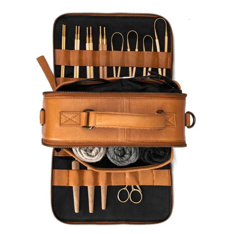 MUUD Lilly Project Bag - bőr kézimunka táska - kötéshez, horgoláshoz - 03