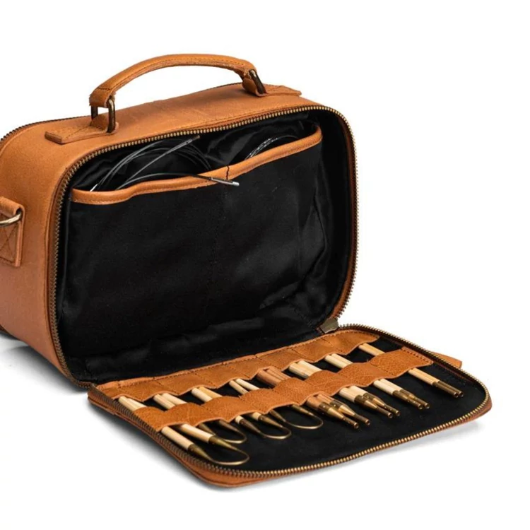 MUUD Lilly Project Bag - bőr kézimunka táska - kötéshez, horgoláshoz - 04