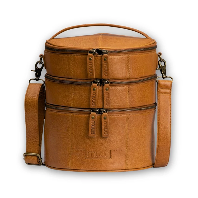 MUUD Bturn Project Bag - bőr kézimunka táska - kötéshez, horgoláshoz, hímzéshez