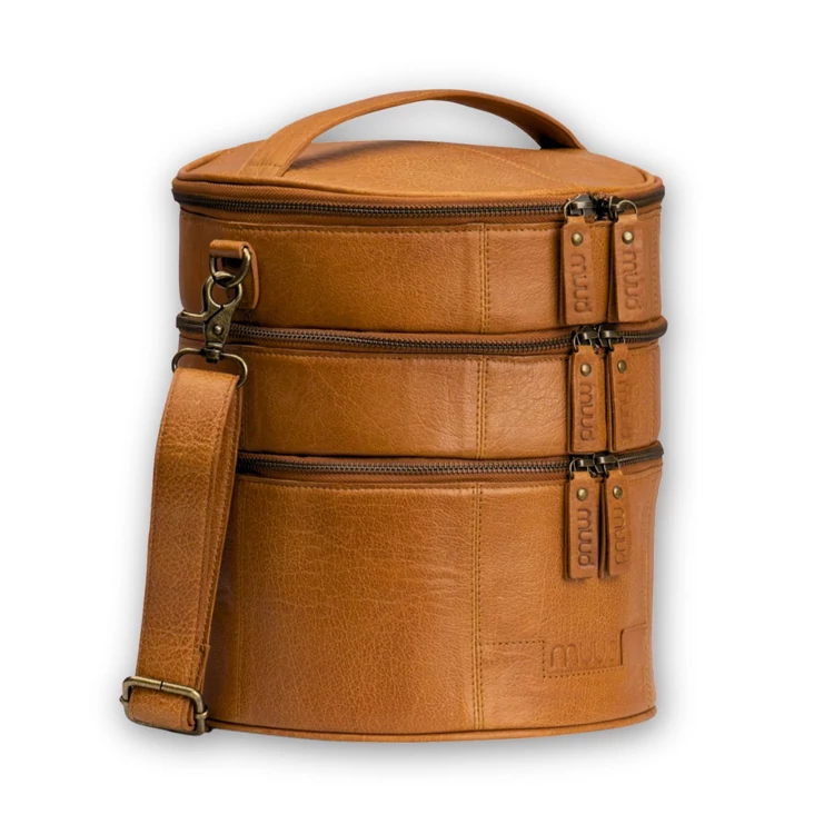 MUUD Bturn Project Bag - bőr kézimunka táska - kötéshez, horgoláshoz, hímzéshez