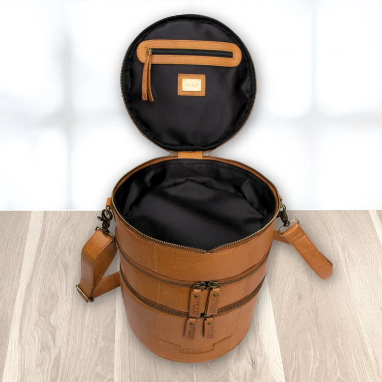 MUUD Bturn Project Bag - bőr kézimunka táska - kötéshez, horgoláshoz, hímzéshez